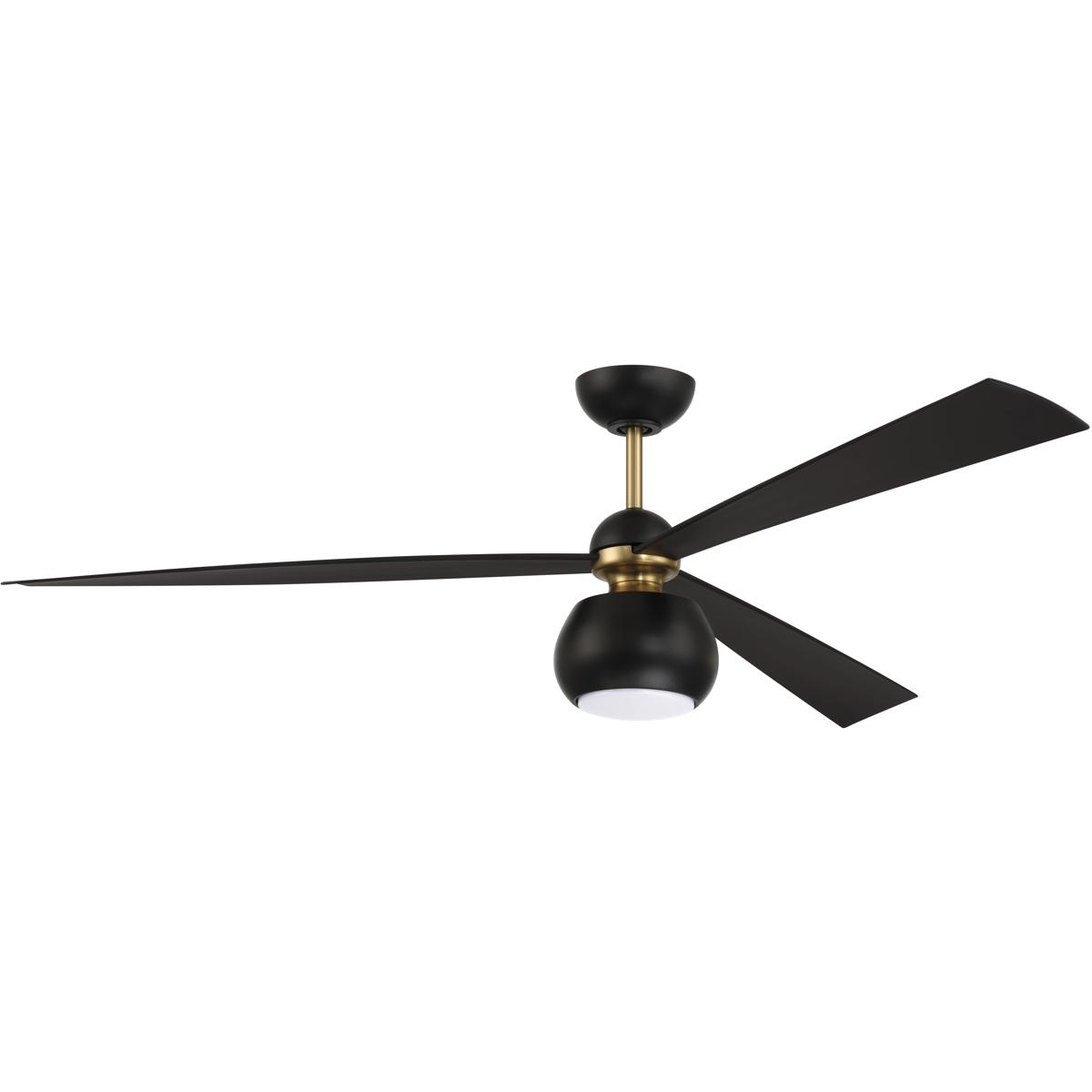 Craftmade OTT60FBSB3 Otto 60 inch Flat Black/Satin Brass with Flat Black Blades Fan in Flat Black and Satin Brass