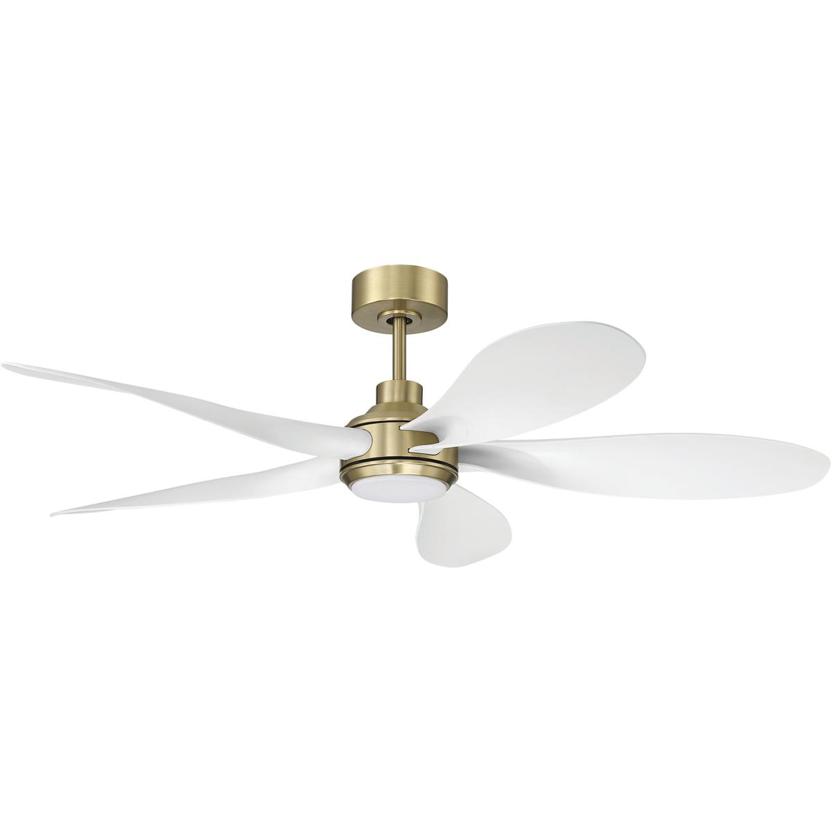 Craftmade RSL52SBW5 Rosalie 52 inch Satin Brass and White with White Blades Indoor Ceiling Fan