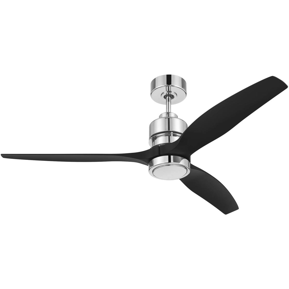 Craftmade SONWF52PLN3-FBP Sonnet 52 inch Polished Nickel with Flat Black Blades Ceiling Fan, Blades Included