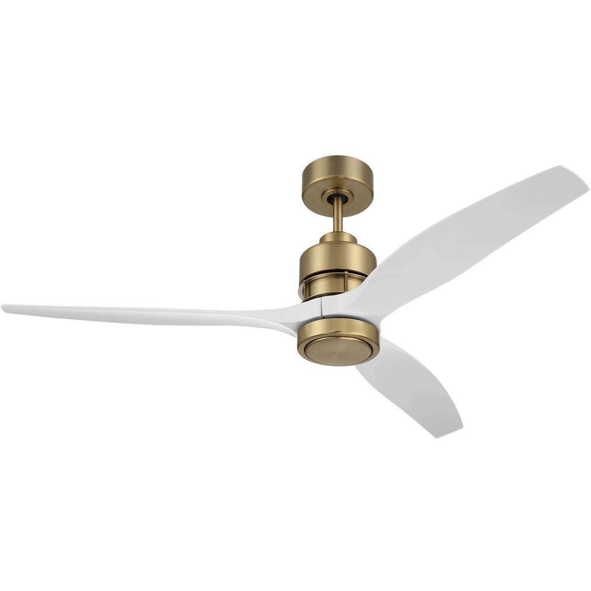Craftmade SONWF52SB3-WP Sonnet 52 inch Satin Brass with White Blades Ceiling Fan, Blades Included