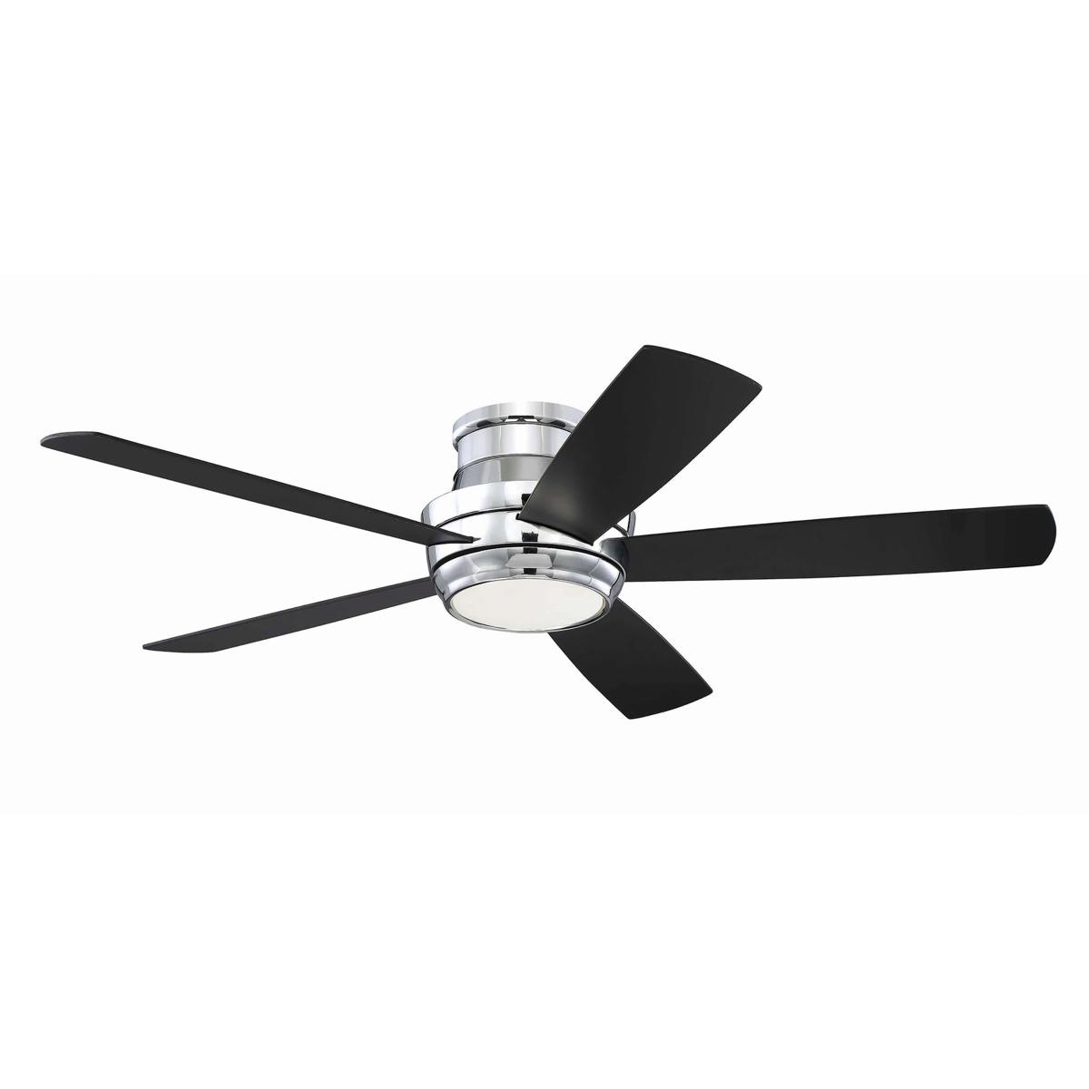 Craftmade TMPH52CH5 Tempo Hugger 52 inch Chrome with Walnut/Flat Black Blades Ceiling Fan