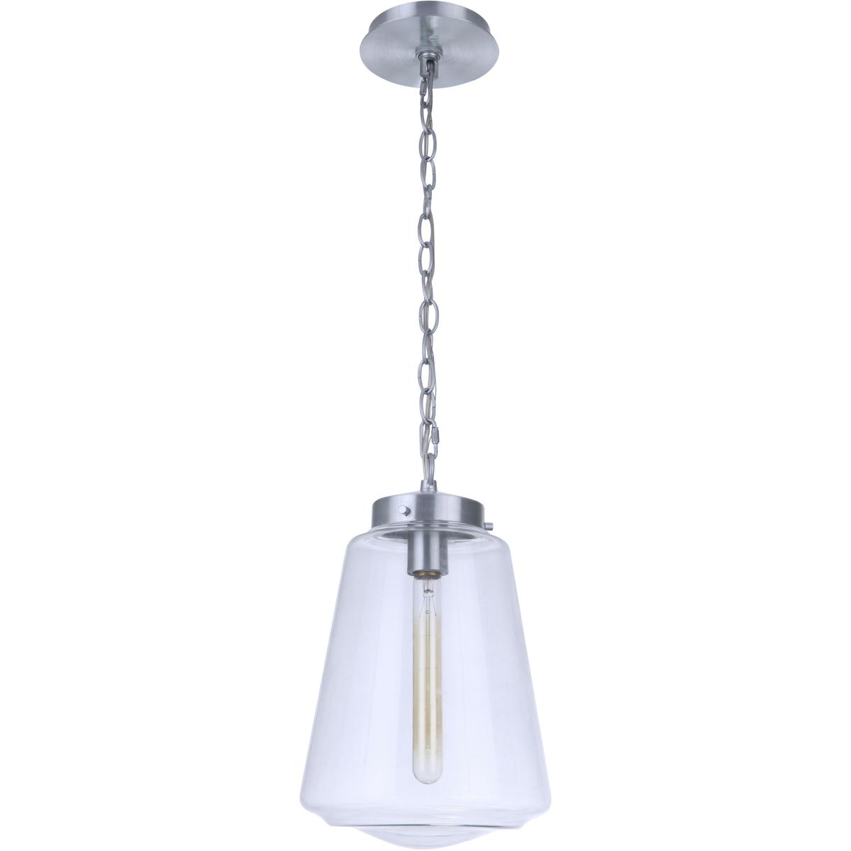 Craftmade ZA3821-SA Laclede 1 Light 9.3 inch Satin Aluminum Outdoor Pendant