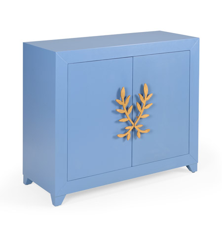 Chelsea House 384742 Claire Bell Cornflower Blue/Gold Leaf Cabinet