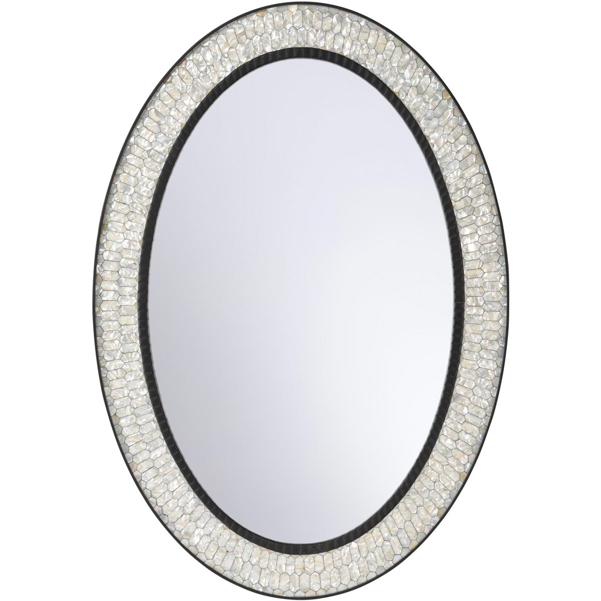Chelsea House 370588 Mother of Pearl 42 X 29.5 inch Black and White/Cream Mirror
