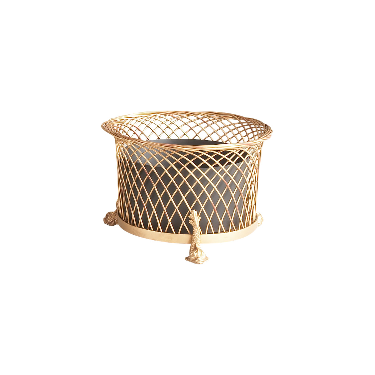 Delphina Regency Gold Wirework Round Dolphin Planter