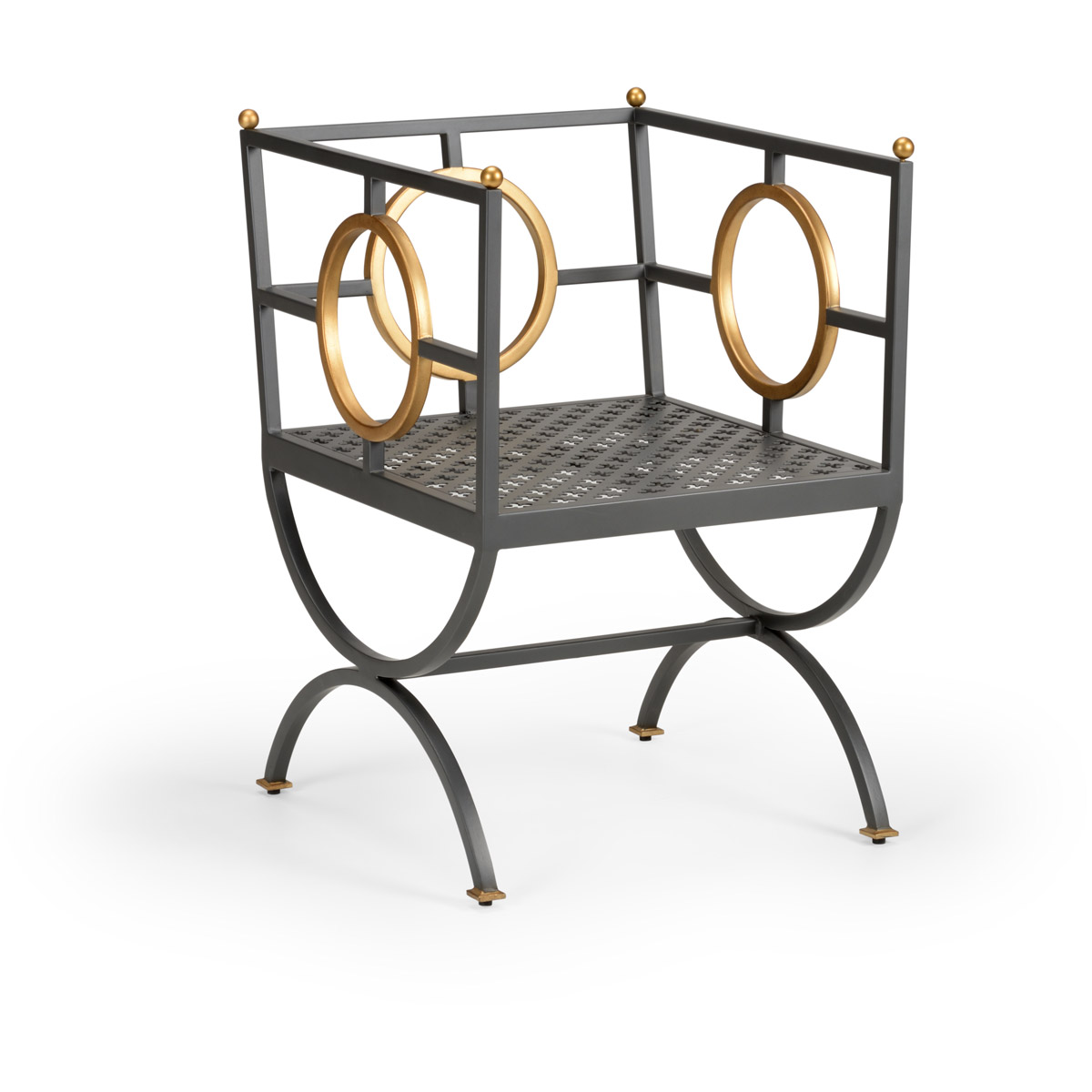 Chelsea House 384424 Douglas Freeman SteelAntique Gold Chair