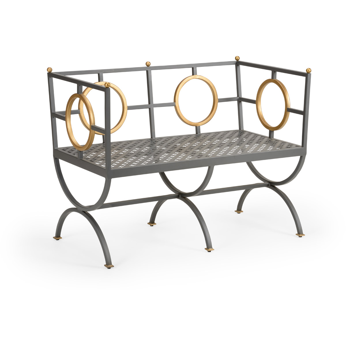 Chelsea House 384425 Douglas Freeman SteelAntique Gold Bench
