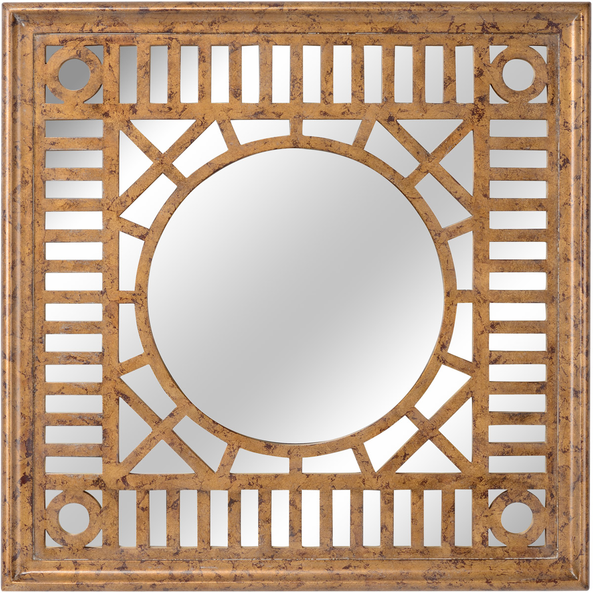 Chelsea House 384493 Bradshaw Orrell 36 X 36 inch Old World GoldPlain Wall Mirror