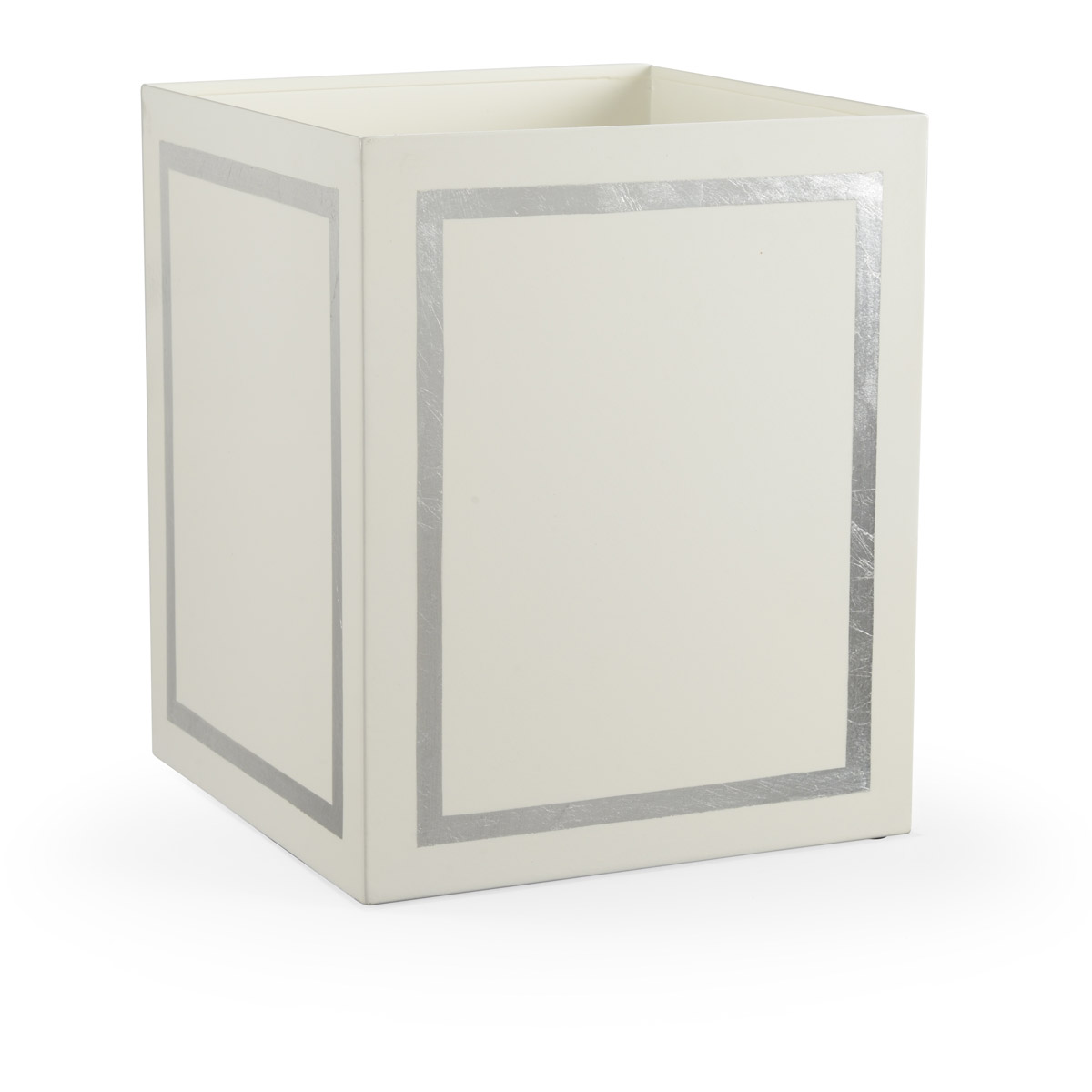 Chelsea House 384888 Claire Bell CreamMetallic Silver Wastebasket