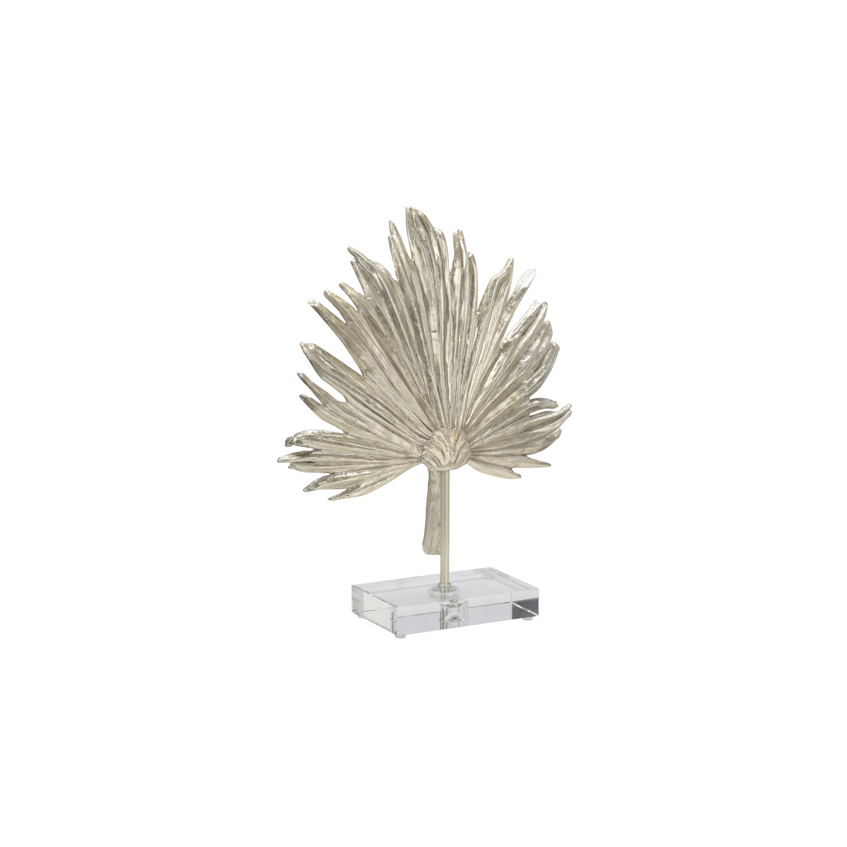 Chelsea House 385076 Chelsea House Metallic SilverClear Palm Leaf Accent Small