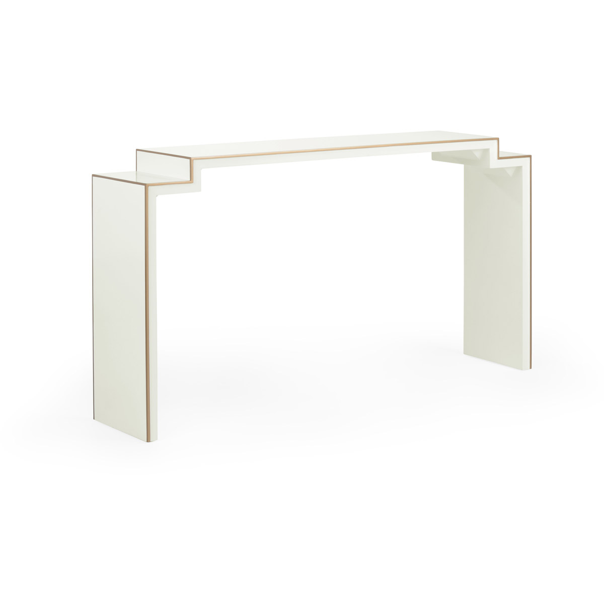 Chelsea House 385274 Elizabeth Wicker 65 inch Cream Lacquer/Metallic Gold Console Table