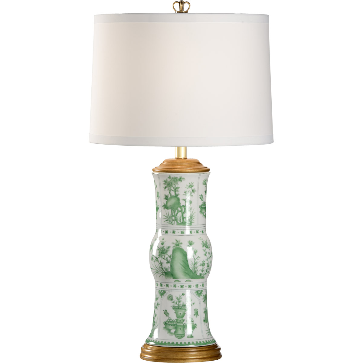 Chelsea House 68667 Chelsea House 31 inch 100 watt Hand Painted Green Glaze/Antique Gold Table Lamp Portable Light