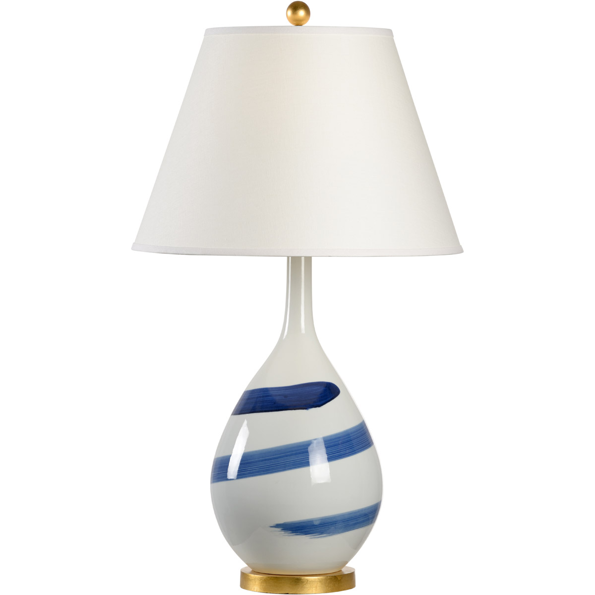 Chelsea House 69504 Chelsea House 36 inch 10000 watt BlueWhite GlazeAntique Gold Leaf Table Lamp Portable Light