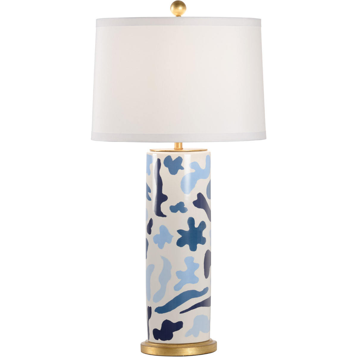 Chelsea House 69752 Jamie Merida 33 inch 100 watt Blues/White Glaze/Antique Gold Leaf Table Lamp Portable Light