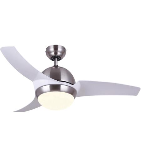 Mota 42 Inch Brushed Nickel And White With White Blades Indoor Ceiling Fan