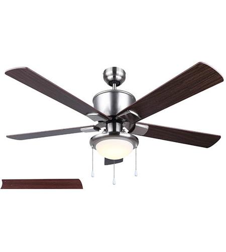 Canarm Cf52bra5bn Brae 52 Inch Brushed Nickel With Cherry Walnut Blades Ceiling Fan Dual Mount