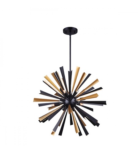 Canarm ICH503B06BKG9 Madina 6 Light 21 inch Black and Gold Chandelier Ceiling Light