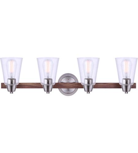 Canarm IVL742A04BNW Dex 4 Light 32 inch Brushed Nickel and Faux Wood Vanity Light Wall Light IVL742A04BNW(2).jpg