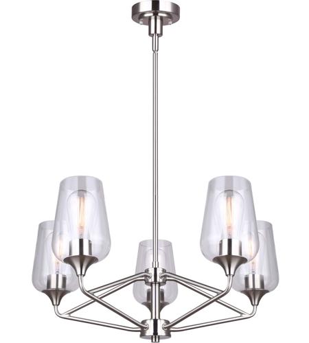 Canarm ICH1102A05BN Conall 5 Light 26 inch Brushed Nickel Chandelier Ceiling Light