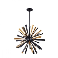 Canarm ICH503B06BKG9 Madina 6 Light 21 inch Black and Gold Chandelier Ceiling Light thumb