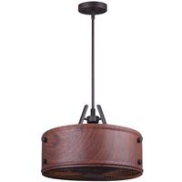 Canarm ICH674A03RBW16 Kalo 3 Light 17 inch Oil Rubbed Bronze And Faux Wood Chandelier Ceiling Light thumb