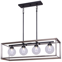 Canarm ICH738A04BKN32 Leo 4 Light 32 inch Matte Black and Brushed Nickel Chandelier Ceiling Light thumb