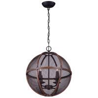 Canarm ICH761A04RBB18 Madison 4 Light 18 inch Oil Rubbed Bronze and Brushed Wood Chandelier Ceiling Light thumb