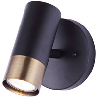 Canarm ICW737A01BKG10 Castor 1 Light 6 inch Matte Black and Gold Ceiling/Wall Light Ceiling Light thumb