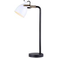 Canarm ITL680A25BGW Archie 25 inch 60 watt Black with Gold And White Table Lamp Portable Light thumb