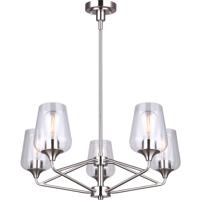 Canarm ICH1102A05BN Conall 5 Light 26 inch Brushed Nickel Chandelier Ceiling Light photo thumbnail