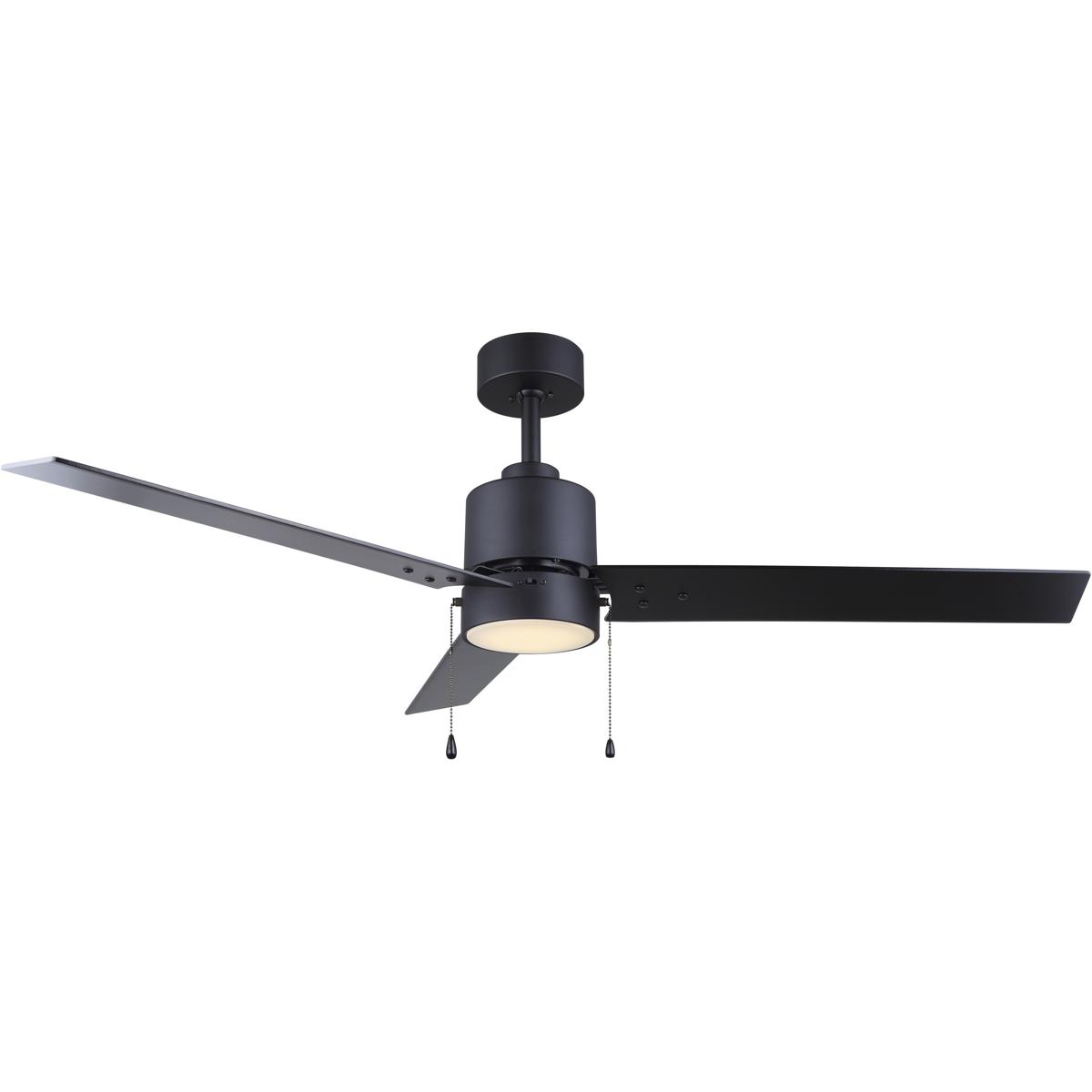 Canarm CF52JAC3BK-ES Liv 52 inch Matte Black with Black and weathered oak Blades Ceiling Fan