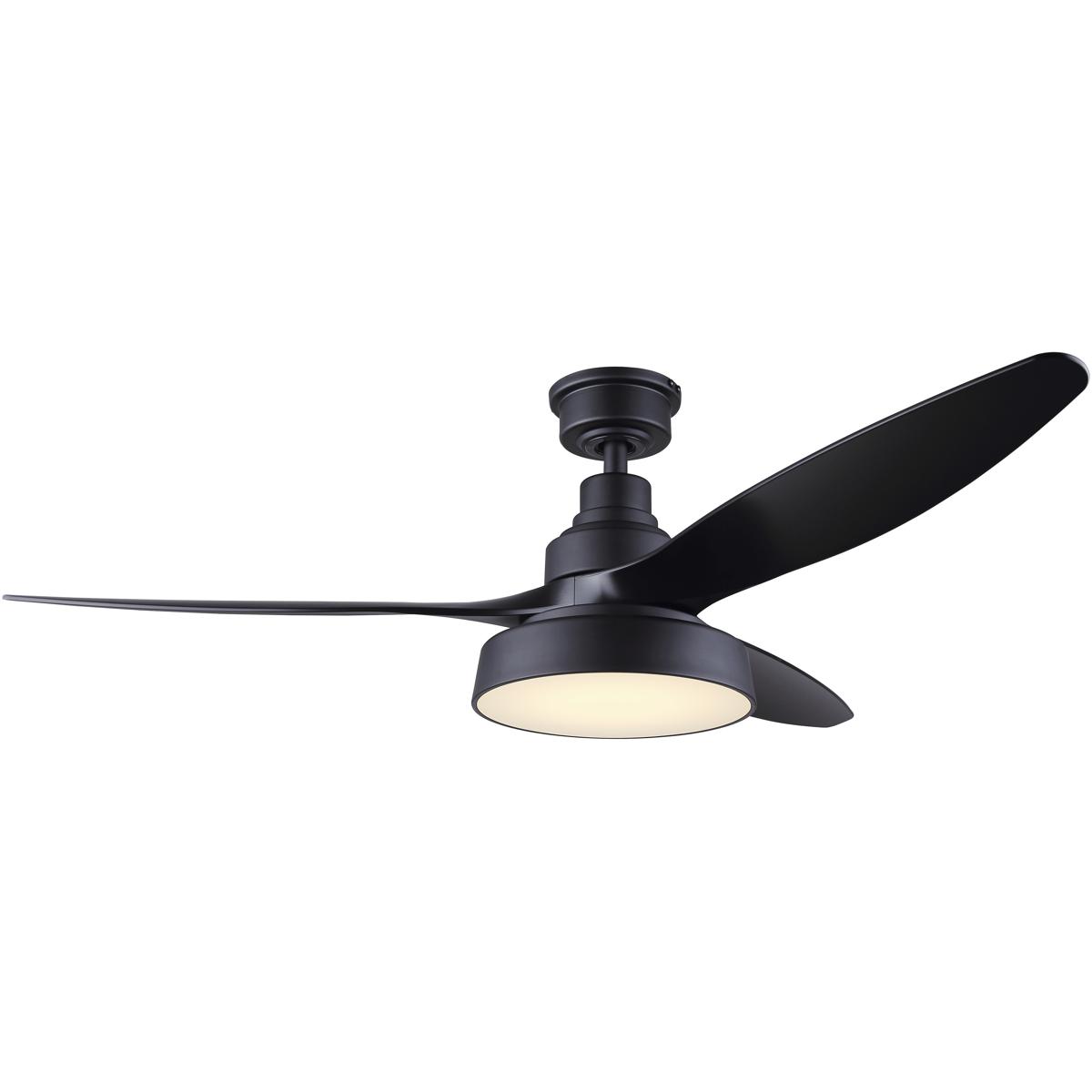 Canarm CF52ROM3BK Roman 52 inch Matte Black with Black Blades Ceiling Fan