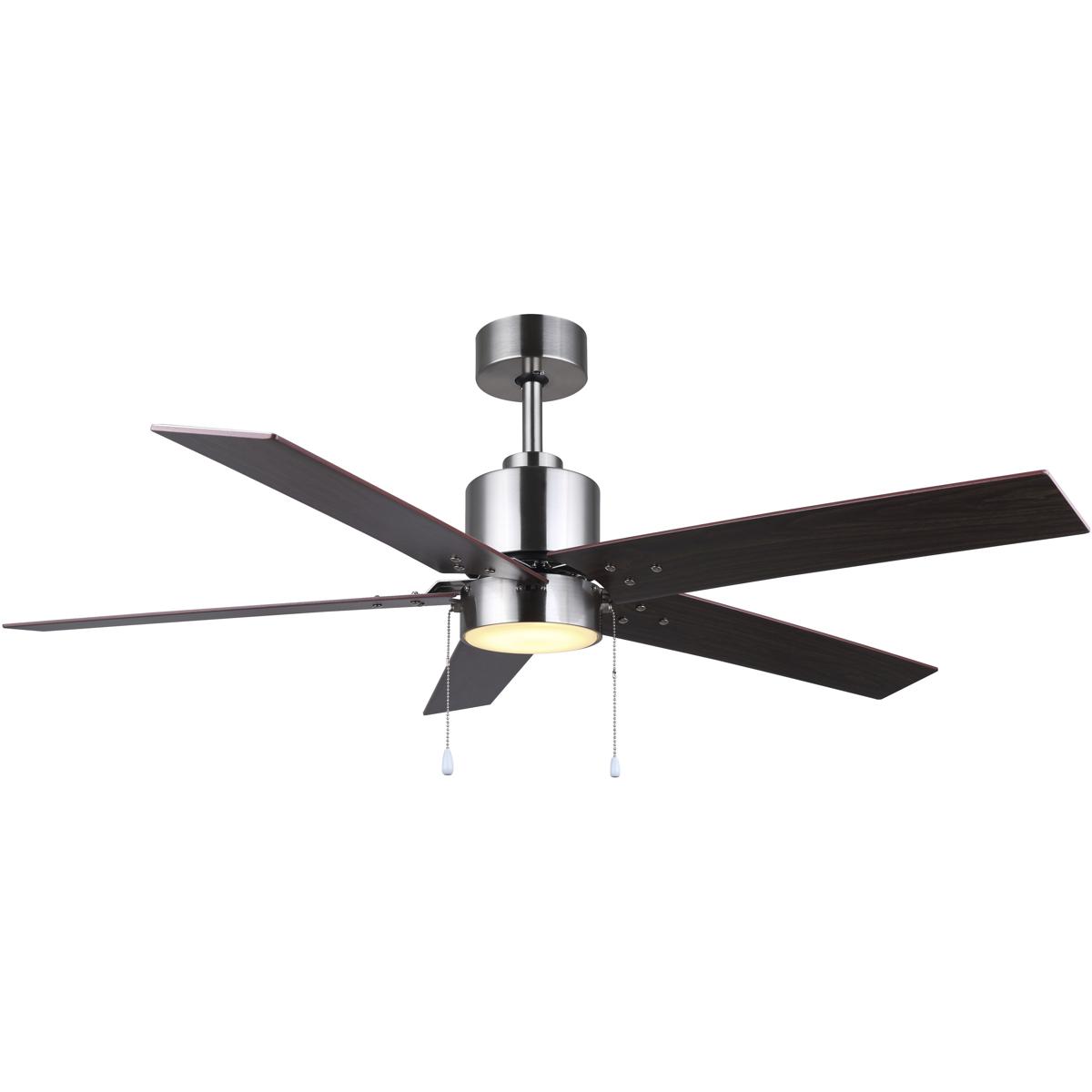 Canarm CF52ROM5BN-ES Rhonda 52 inch Brushed Nickel with Brown Blades Ceiling Fan