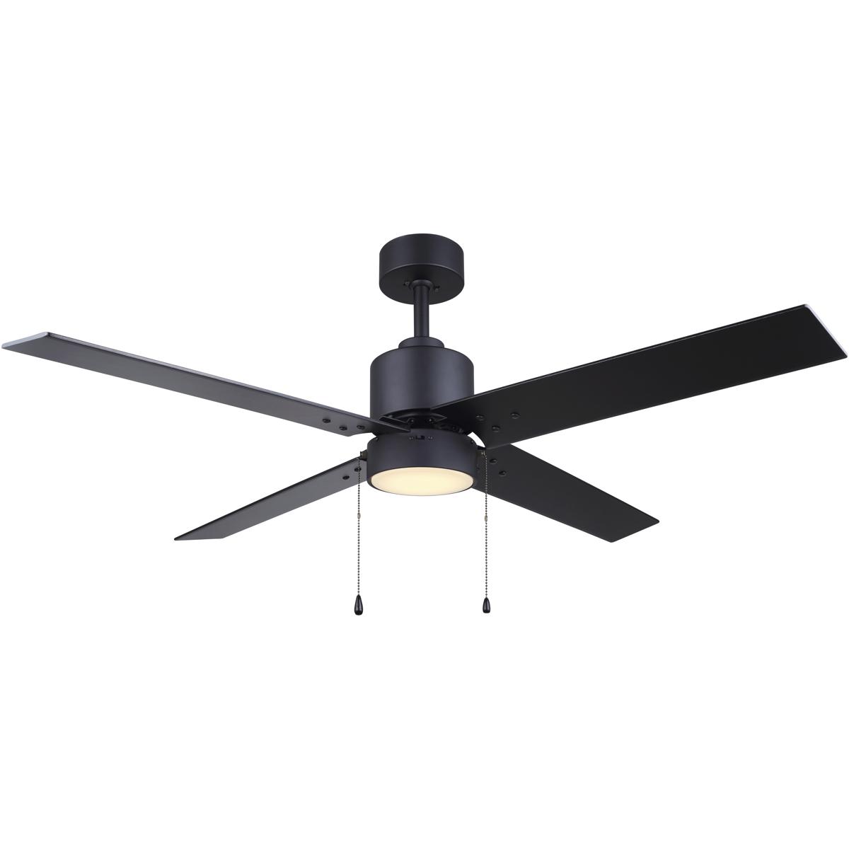 Canarm CF52TAT4BK-ES Layne 52 inch Matte Black with Black Blades Ceiling Fan