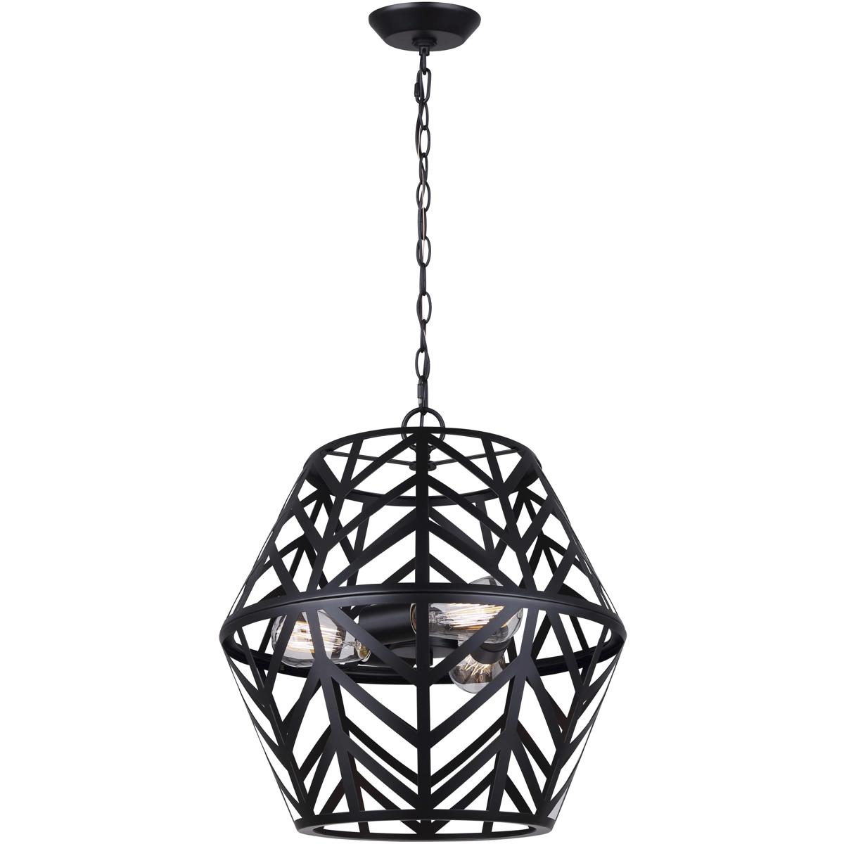 Canarm ICH635B03BK17 Maud 3 Light 16.5 inch Black Chandelier Ceiling Light