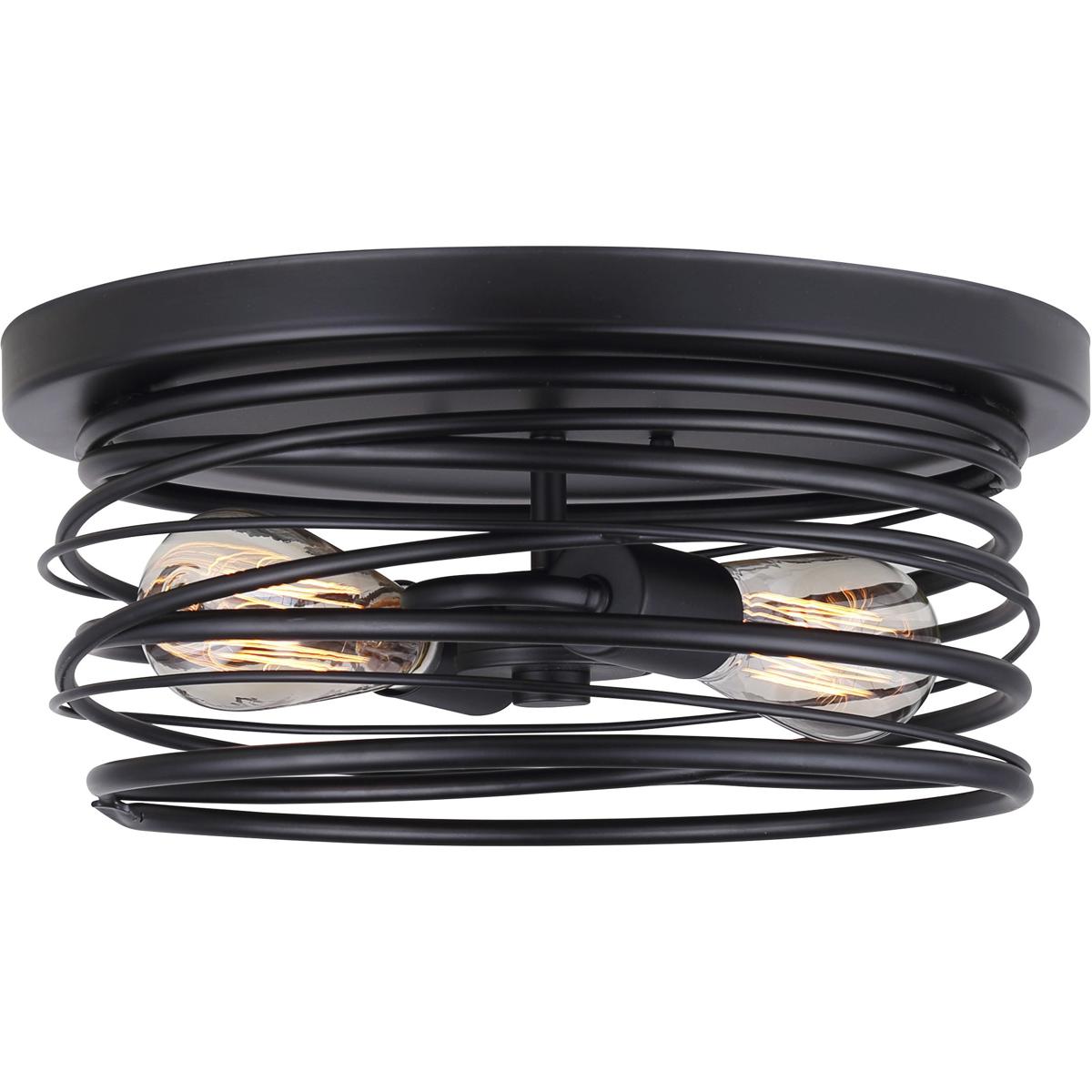 Canarm IFM411B14BK Madison 2 Light 14 inch Black Flush Mount Ceiling Light