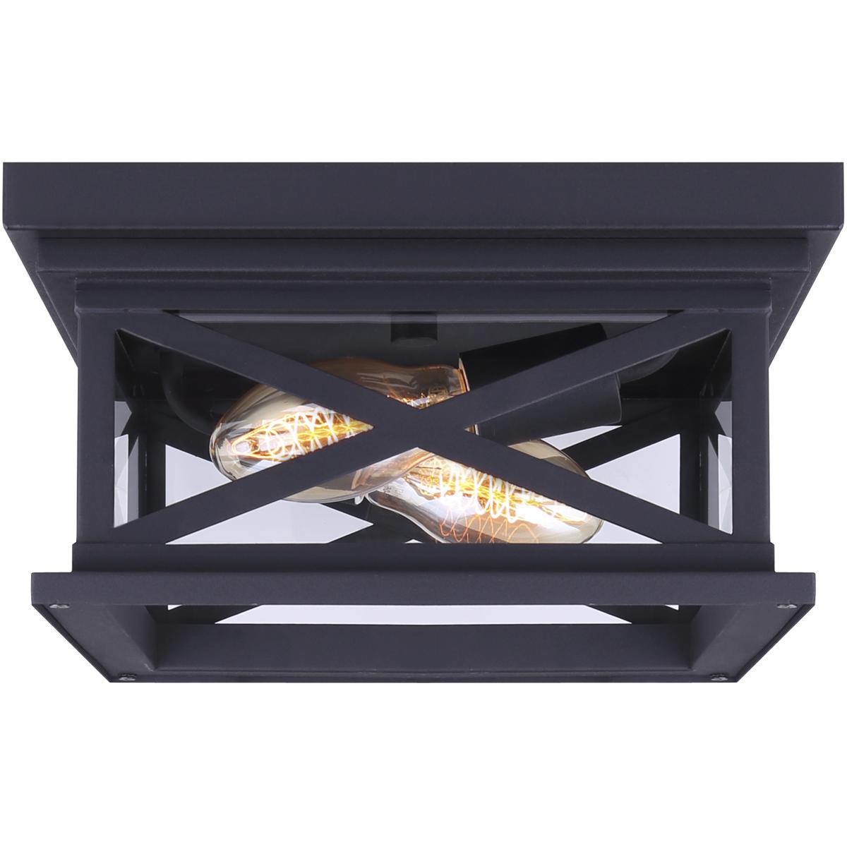 Canarm IOL400BK Madison 2 Light 12 inch Black Outdoor Flush Mount