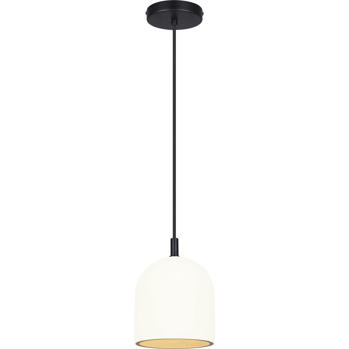 Canarm IPL729B01BK6W Jack 1 Light 6 inch Matte Black Pendant Ceiling Light in White Cement