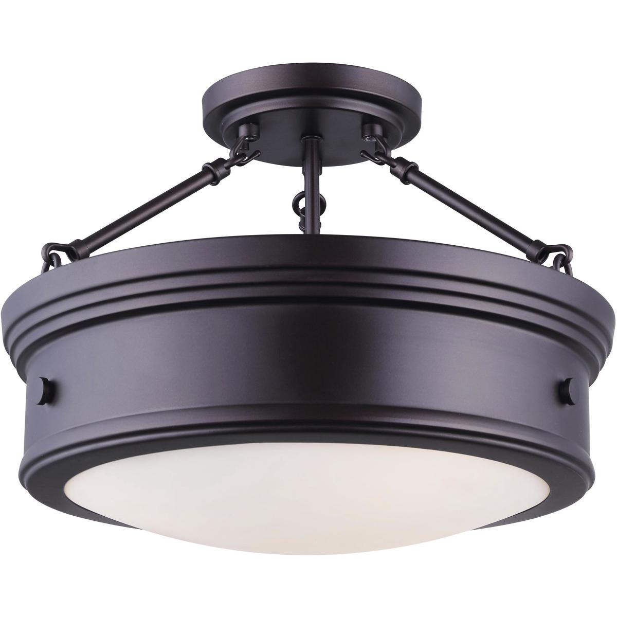 Canarm ISF624A03ORB Madison 3 Light 15 inch Oil Rubbed Bronze Semi-Flush Ceiling Light