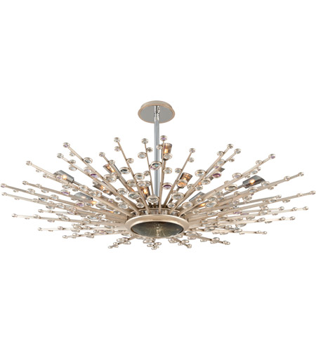 Big Bang 21 Light 60 Inch Silver Leaf And Polished Stainless Pendant Ceiling Light