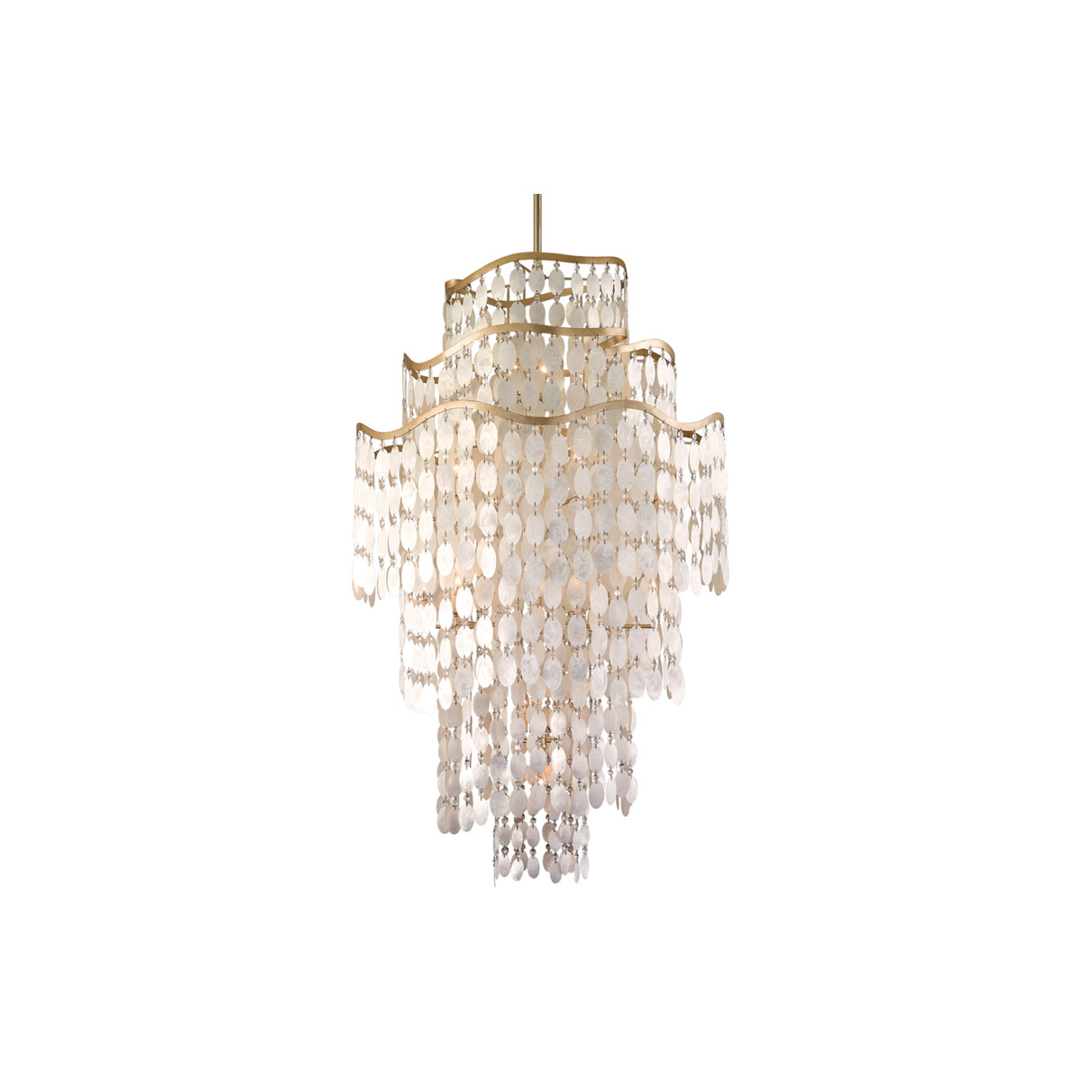 Corbett Lighting 109-719-CPL Dolce 19 Light 36 inch Champagne Leaf Pendant Ceiling Light in 18