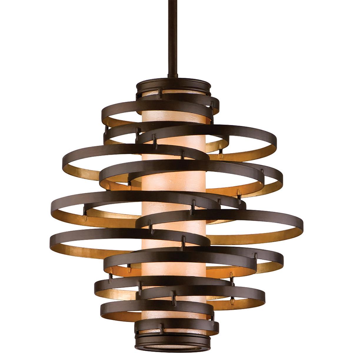 Corbett Lighting 113-42-BRL/GL Vertigo 2 Light 18 inch Bronze Leaf/Gold Leaf Pendant Ceiling Light