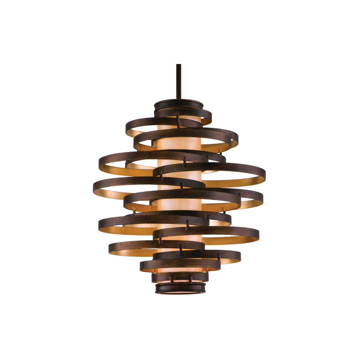 Corbett Lighting 113-43 Vertigo 3 Light 23 inch Bronze / Gold Leaf Pendant Ceiling Light