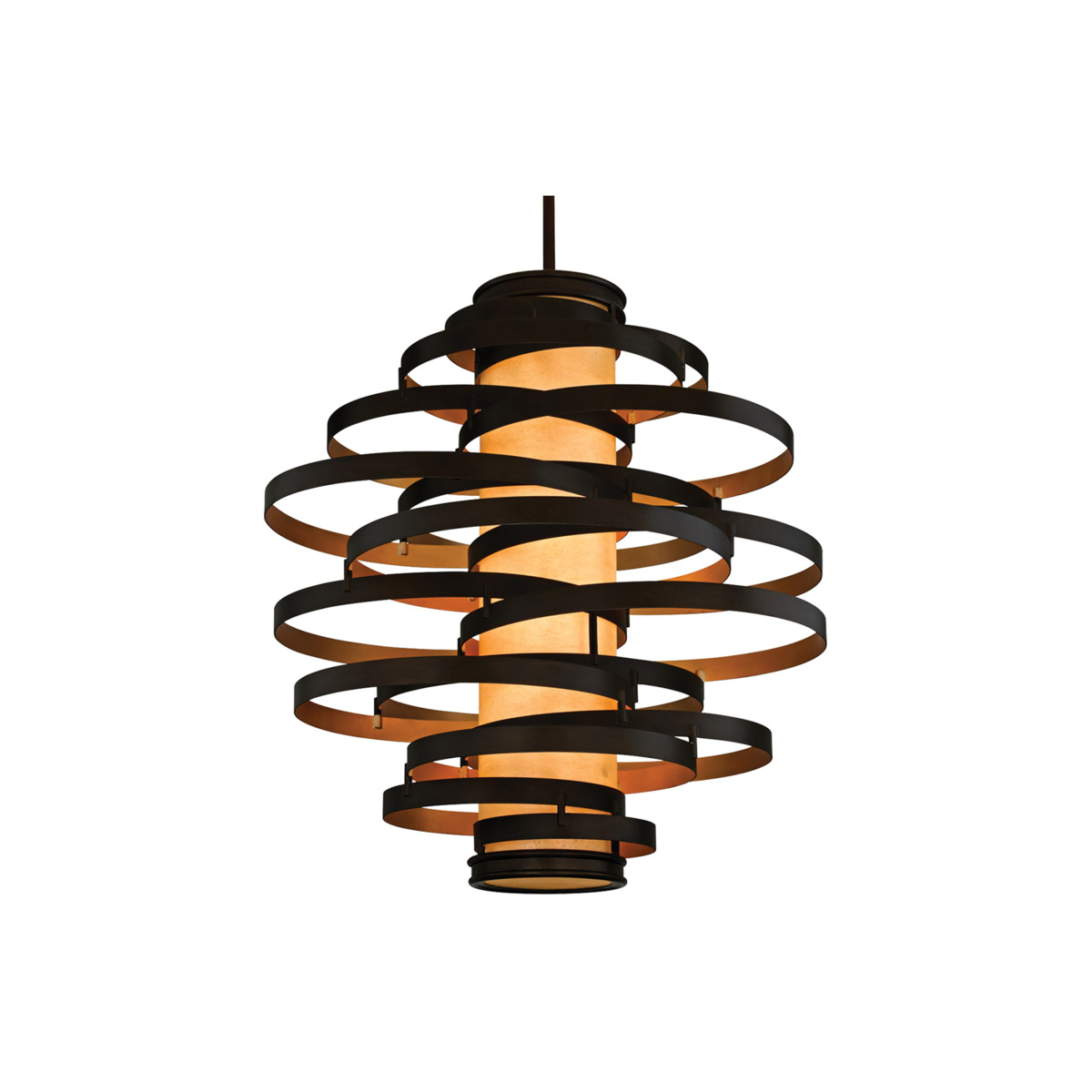 Corbett Lighting 113-76-BRL/GL Vertigo 3 Light 45 inch Bronze Leaf and Gold Leaf Chandelier Ceiling Light