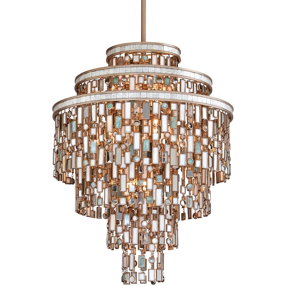 Corbett Lighting 142-413-CPL Dolcetti 13 Light 24 inch Champagne Leaf Chandelier Ceiling Light