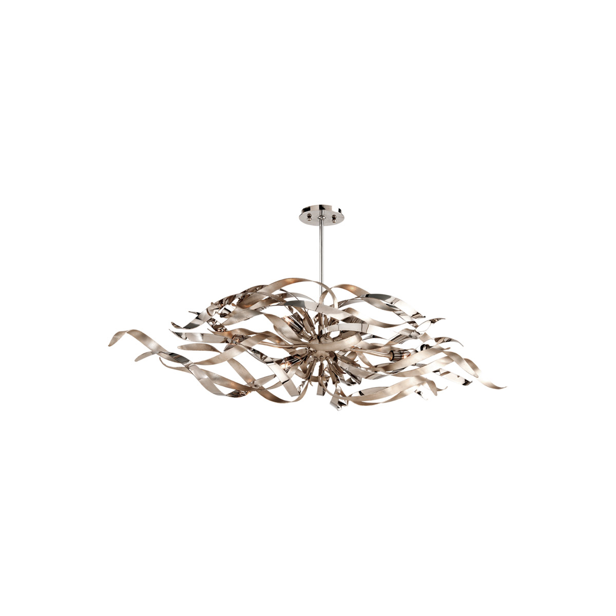 Corbett Lighting 154-56-SL/SS Graffiti 6 Light 15 inch Silver Leaf and Polished Stainless Pendant Ceiling Light