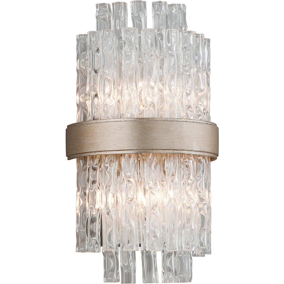 Corbett Lighting 204-12-SL/SS Chime 2 Light 7.75 inch Silver Leaf/Stainless Steel Wall Sconce Wall Light