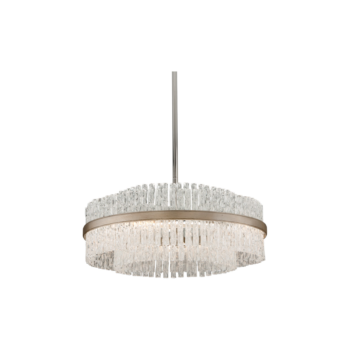 Corbett Lighting 204-46-SL/SS Chime 8 Light 26.75 inch Silver Leaf with Polished Stainless Accents Pendant Ceiling Light