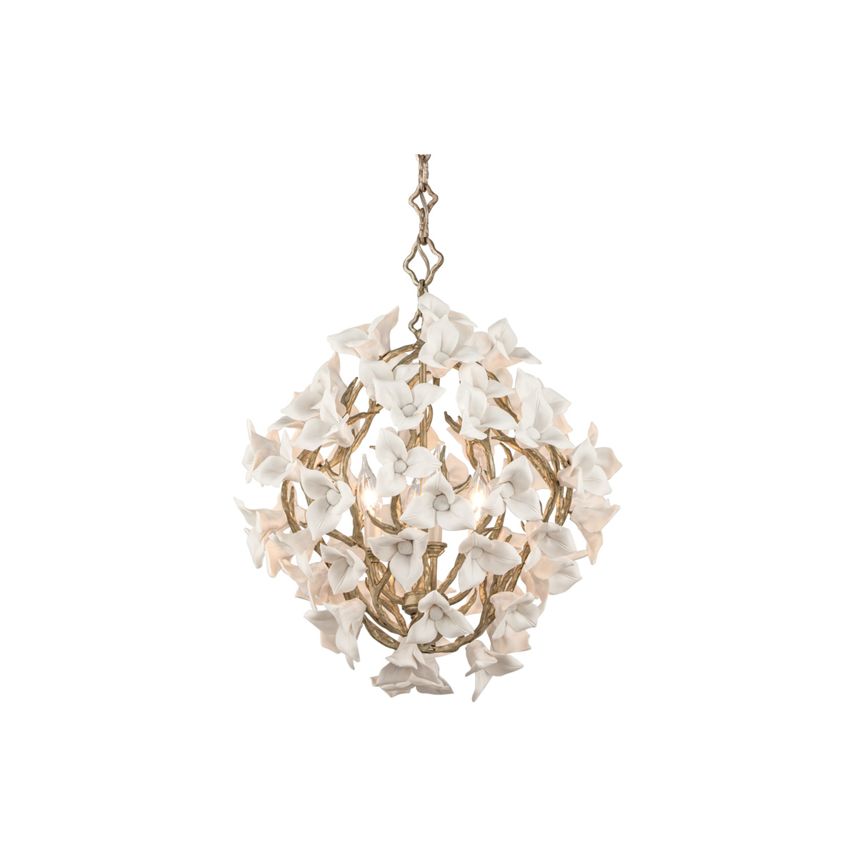 Corbett Lighting 211-44-SGL Lily 4 Light 18.5 inch Enchanted Silver Leaf Pendant Ceiling Light