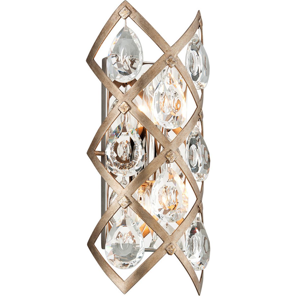 Corbett Lighting 214-12-SGL/SS Tiara 2 Light 6.75 inch Stria Gold Leaf/Stainless Steel ADA Wall Sconce Wall Light